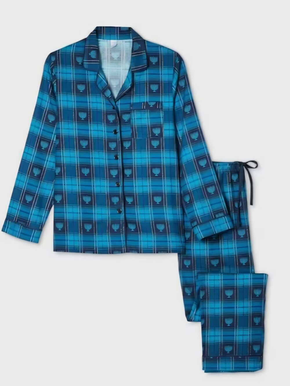 Target Men's Blue Hanukkah Flannel Pajama Set Menorah Motif Size Small CT-3718